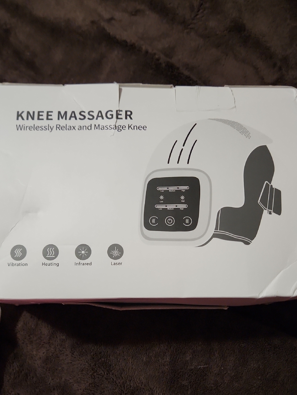 Knee Massager with Vibration, Heating, Infrared and Laser - White/Gray